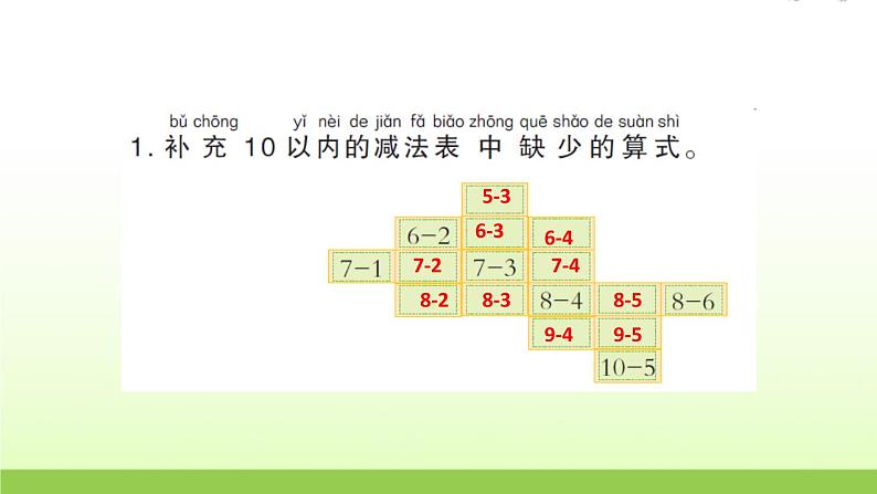 人教版一年级数学上册单元5 6~10 的认识和加减法作业课件03