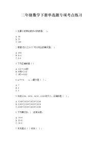 二年级数学下册单选题专项考点练习  人教版  无答案