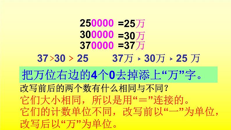 苏教版小学数学四下 2.5多位数改写和比较数的大小 课件第7页