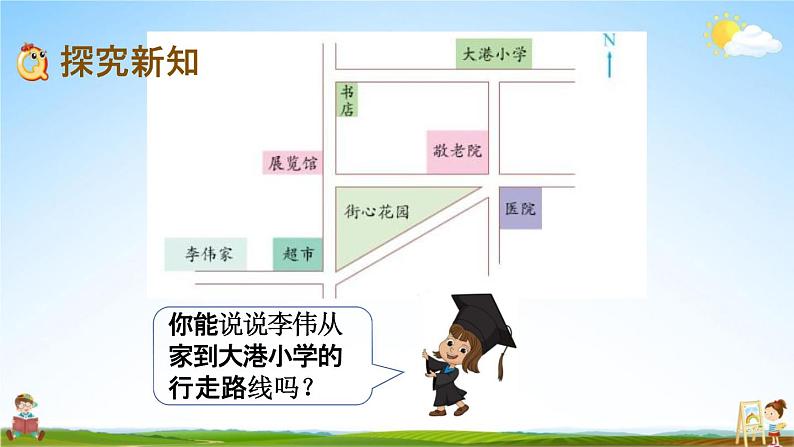 苏教版六年级数学下册《5-3 用方向和距离描述简单的行走路线》课堂教学课件第3页