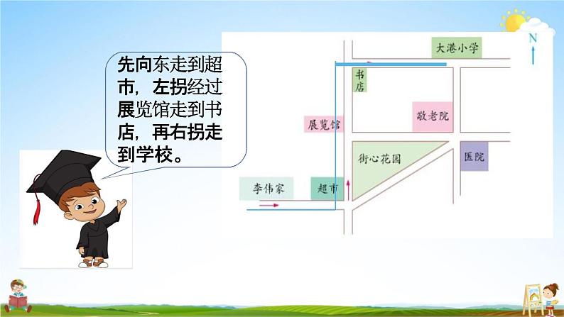 苏教版六年级数学下册《5-3 用方向和距离描述简单的行走路线》课堂教学课件第4页