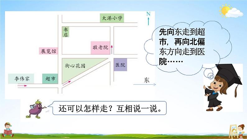 苏教版六年级数学下册《5-3 用方向和距离描述简单的行走路线》课堂教学课件第7页