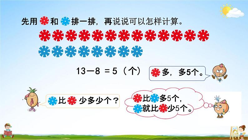 苏教版一年级数学下册《4-12 求两数相差多少的简单实际问题》课堂教学课件第4页