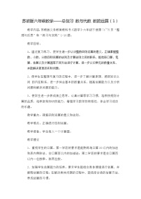 2021学年七 总复习1. 数与代数教学设计