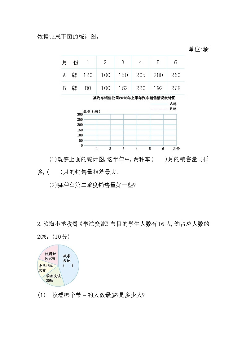 冀教版六年级下册 第6单元 回顾与整理(三)统计与概率 练习题（含答案）03