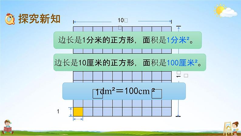 北京课改版三年级数学下册《5-6 面积单位的进率》课堂教学课件PPT第3页