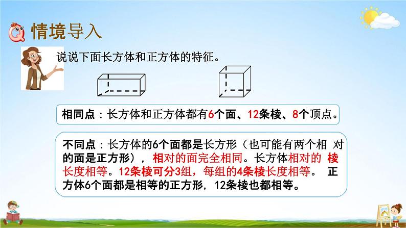 北京课改版五年级数学下册《1-3 长方体、正方体的展开图》课堂教学课件PPT第2页