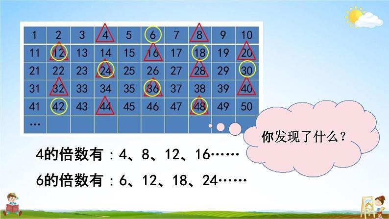 北京课改版五年级数学下册《3-9 公倍数及最小公倍数》课堂教学课件PPT第4页