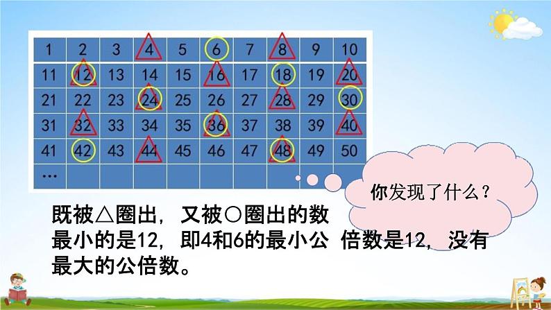 北京课改版五年级数学下册《3-9 公倍数及最小公倍数》课堂教学课件PPT第6页