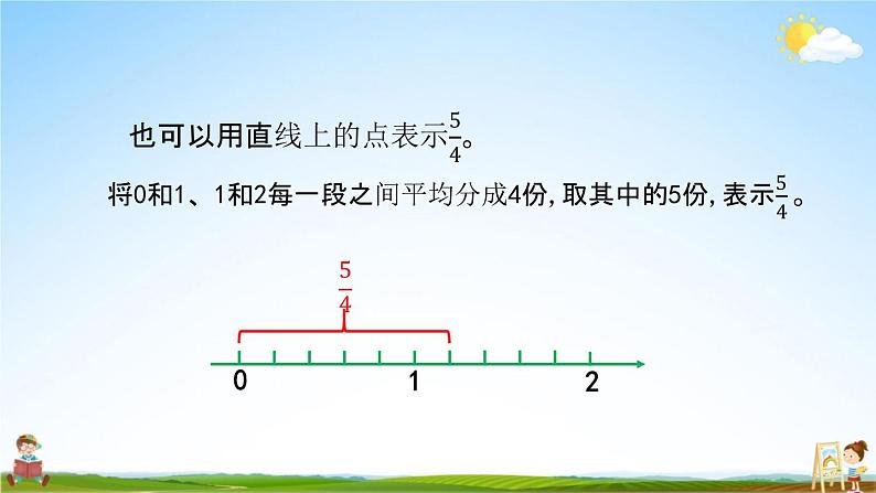 北京课改版五年级数学下册《4-4 真分数、假分数和带分数》课堂教学课件PPT04