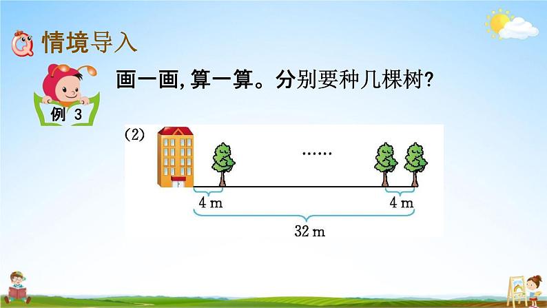 北京课改版四年级数学下册《5-4 植树问题》课堂教学课件PPT第3页