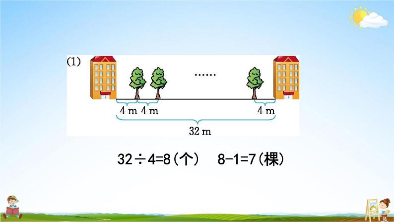 北京课改版四年级数学下册《5-4 植树问题》课堂教学课件PPT第7页