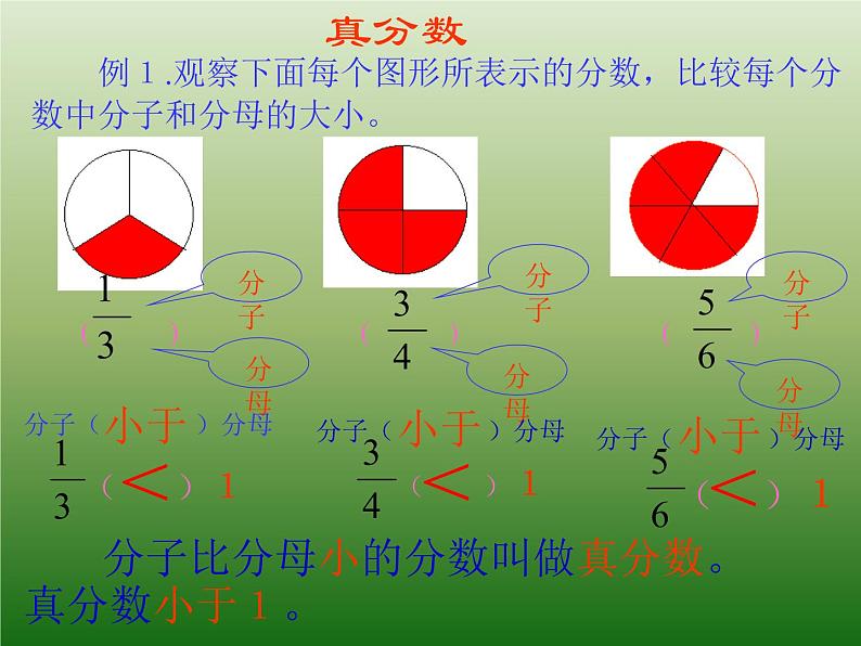 西师大版小学数学五下 2.2真分数、假分数 课件第4页