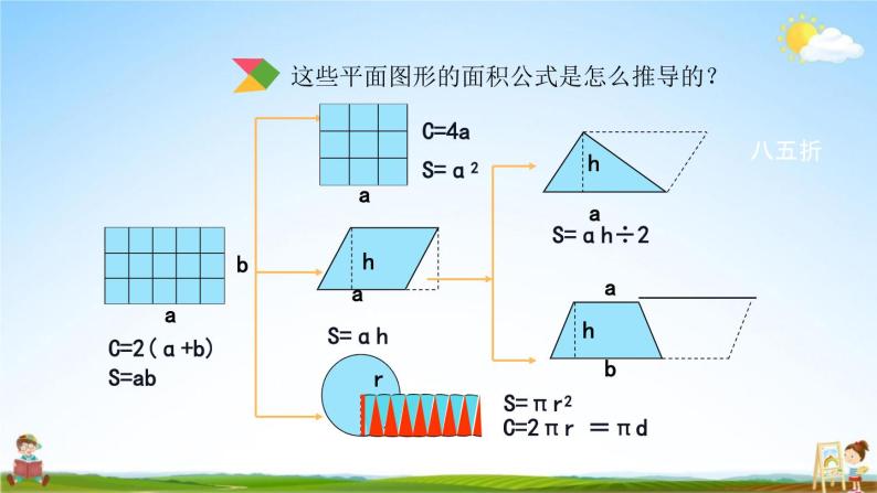 北京课改版六年级数学下册《总复习2-7 平面图形的周长和面积》课堂教学课件PPT05