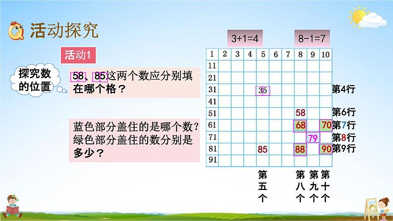 北京课改版一年级数学下册《7-1 百数表》课堂教学课件PPT04