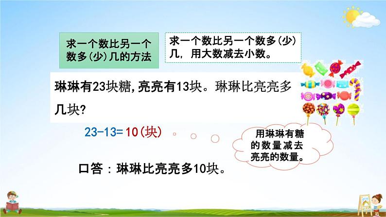 北京课改版一年级数学下册《8-3 100以内加减法的应用》课堂教学课件PPT04