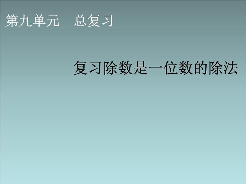 9总复习 复习除数是一位数的除法 课件第1页