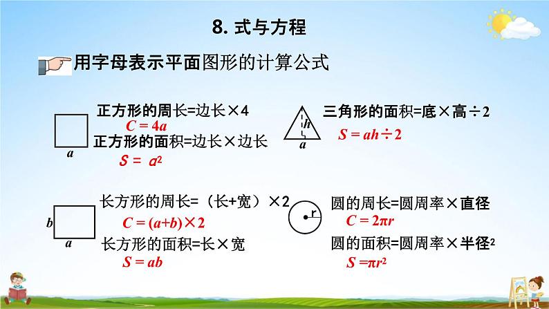 青岛版六年制数学六年级下册《总复习1-8 式与方程》课堂教学课件PPT第4页