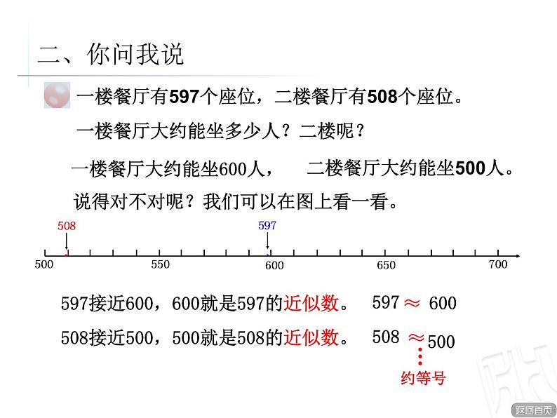 二年制下册数学课件－1.3近似数 万以内数大小的比较 ｜青岛版（五年制）第3页