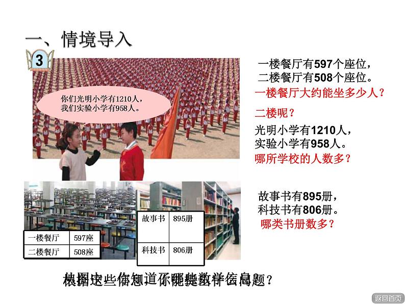 二年制下册数学课件－1.3近似数 万以内数大小的比较 ｜青岛版（五年制）03