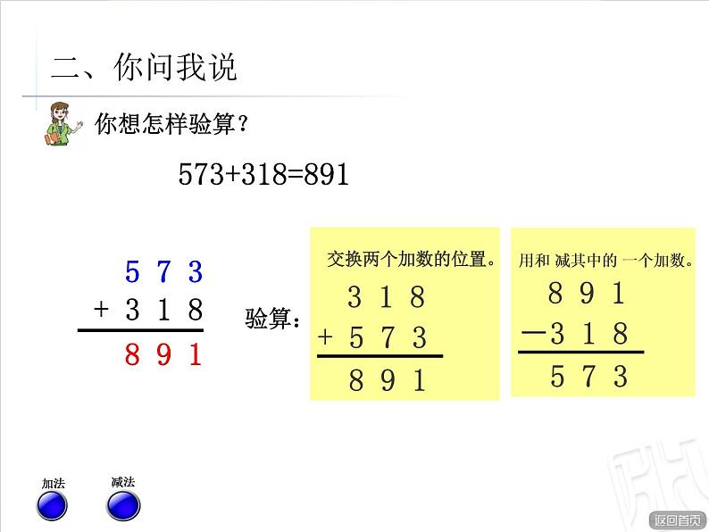 二年制下册数学课件－3.4万以内的加减法的验算 ｜青岛版（五年制）第5页