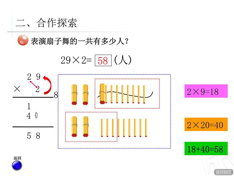 二年制下册数学课件－7.2两位数乘一位数（进位）笔算 ｜青岛版（五年制）07