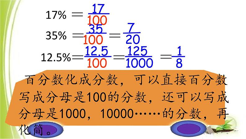 五年级下册数学课件－2.3百分数 分数与小数的互化 ｜青岛版（五年制）第6页