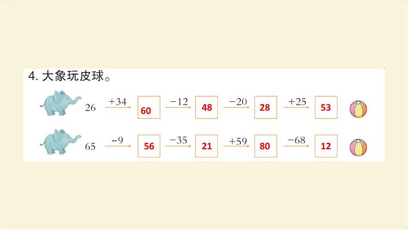 人教版二年级数学上册第2单元综合提升作业课件第5页