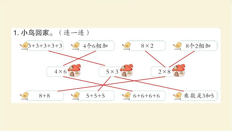 人教版二年级数学上册阶段练习六作业课件第3页