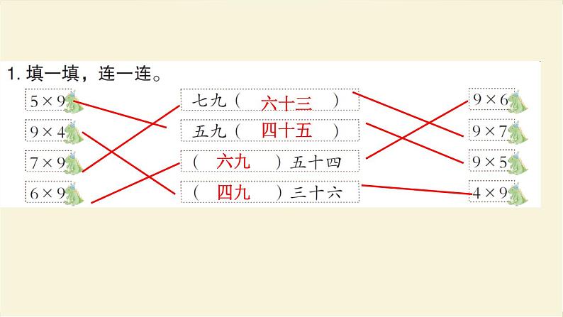 人教版二年级数学上册第4课时9的乘法口诀作业课件第3页