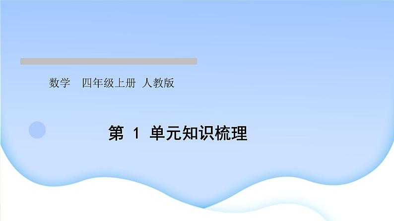 人教版数学四年级上册1大数的认识作业PPT课件01