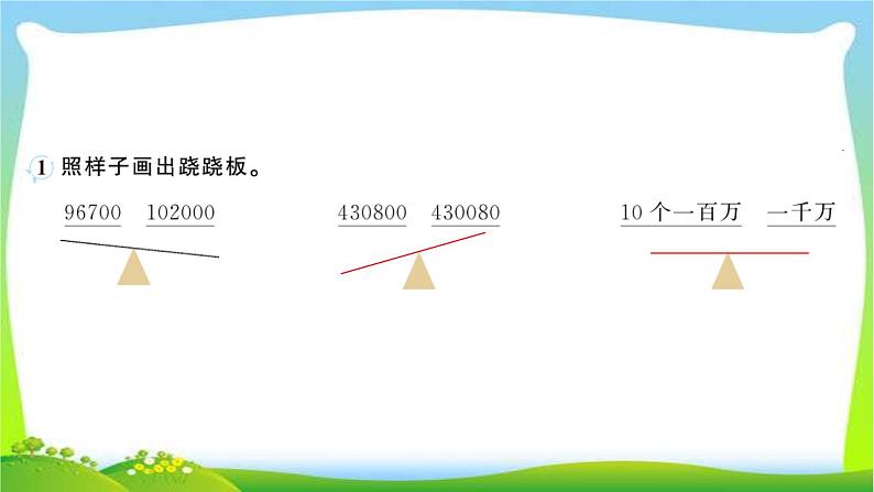 人教版数学四年级上册1大数的认识作业PPT课件03