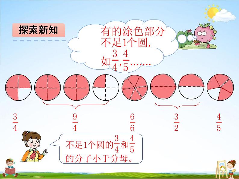 青岛版五年制数学四年级下册《5-2 真分数和假分数》课堂教学课件PPT第4页