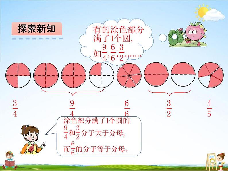 青岛版五年制数学四年级下册《5-2 真分数和假分数》课堂教学课件PPT第5页