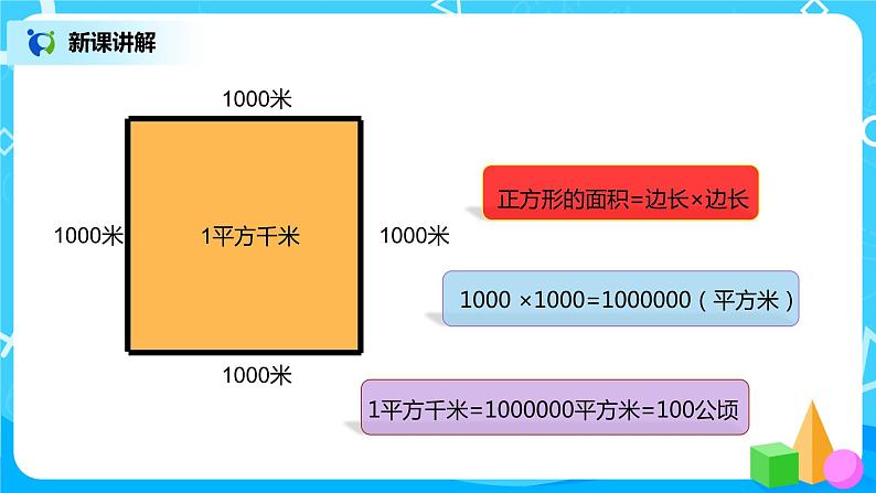 人教版小学数学四年级上册2.2《认识平方千米》PPT课件+教学设计+同步练习07