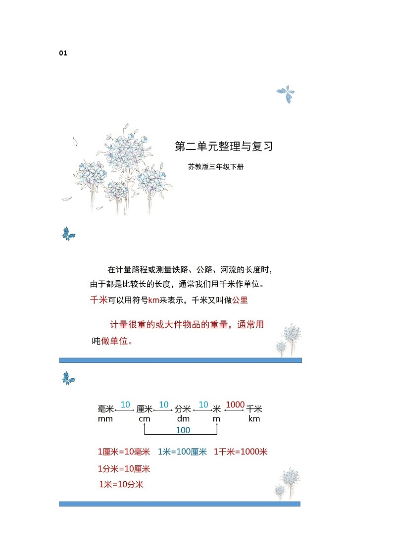 三年级下册数学试题  第二单元测试卷   苏教版   含答案第1页