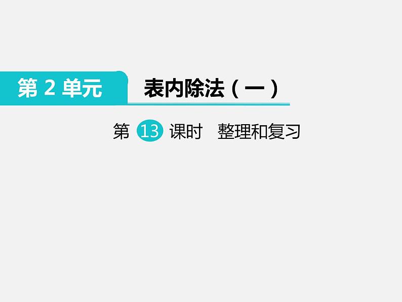 人教部编  二年级下册  第2单元    表内除法（一）  第9课时：整理和复习课件PPT第1页