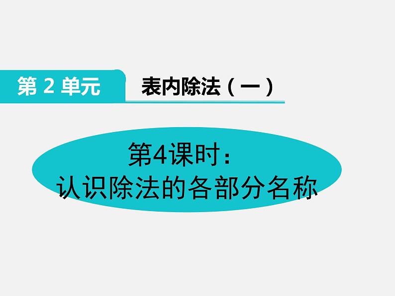 人教部编  二年级下册  第2单元    表内除法（一）  第4课时：认识除法各部分的名称课件PPT第1页