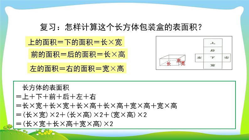 西南师范大学 五年级数学下 长方体、正方体的表面积 第二课时 .pptx第2页