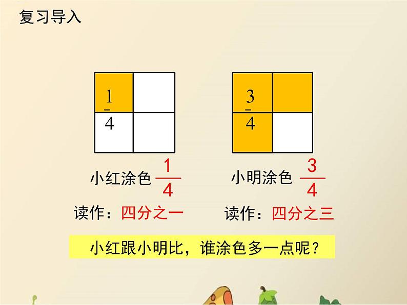 三年级下册数学课件－8.1.3分数大小的比较｜冀教版（2014秋）02