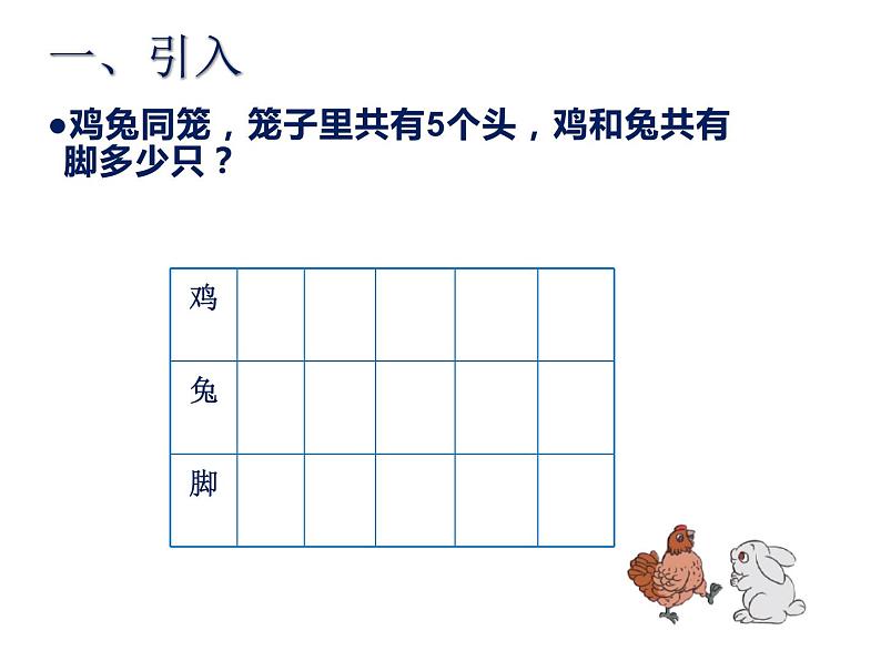 四年级数学下册课件-9 数学广角——鸡兔同笼39-人教版(共12张ppt)02