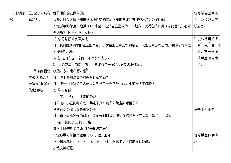 二年级下册数学教案-6.1   东南西北  ▏沪教版  (3)03