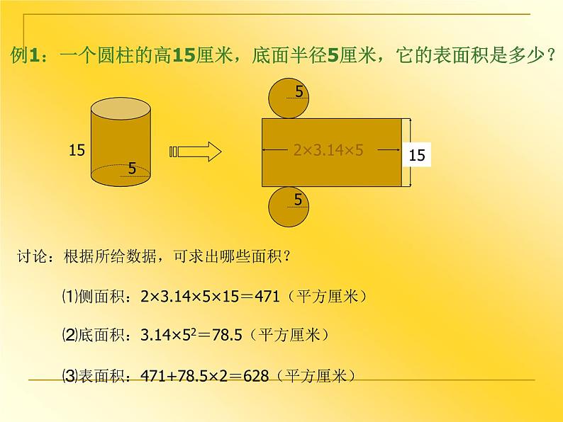 六年级下册数学课件-2.1 圆柱的表面积    ︳西师大版05