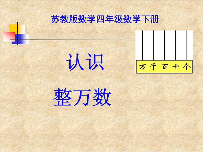 苏教版小学数学四下 2.1认识整万数 课件第1页