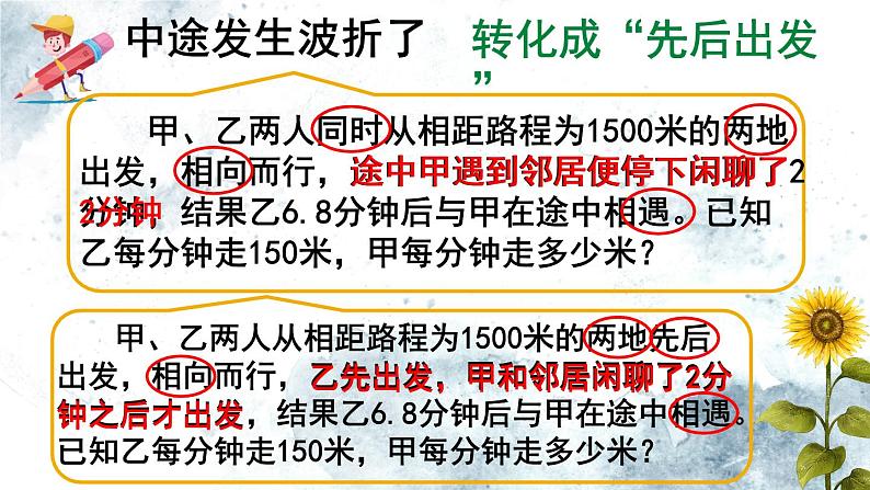 小学数学 沪教版 五年级下册 列方程解“相遇问题”应用题复习部优课件第6页