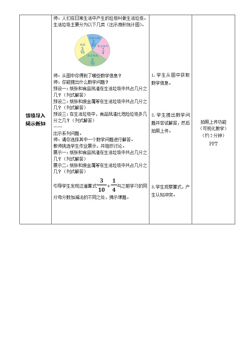北京版小学数学五下 5.2异分母的分数加法和减法 教案02