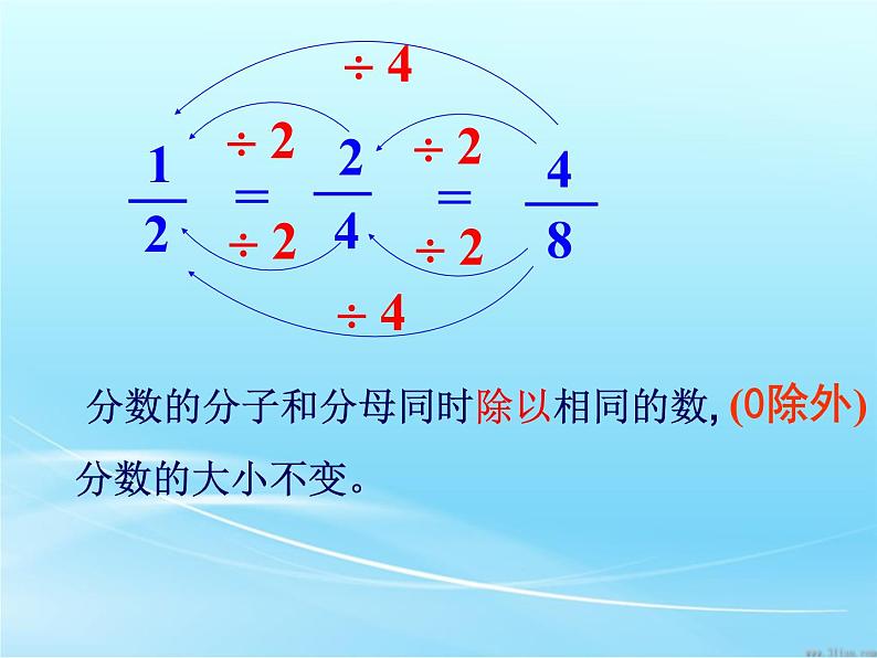 小学数学 西南师大版 五年级下册 分数的基本性质部优课件06