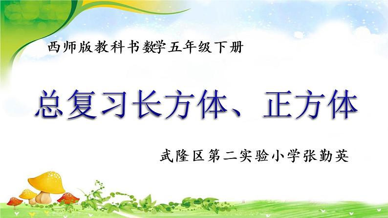 小学数学 西南师大版 五年级下册 总复习长方体正方体部优课件第1页