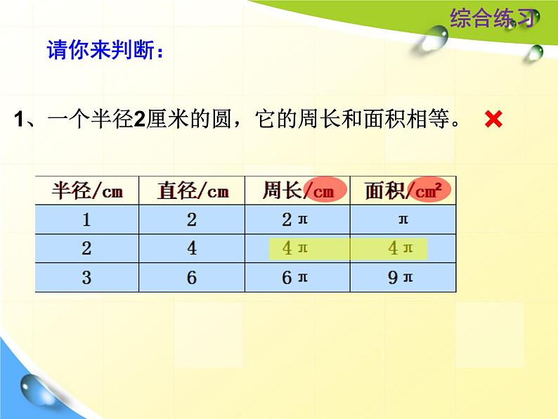 苏教版五下数学 6.9圆的面积计算及应用练习 课件06