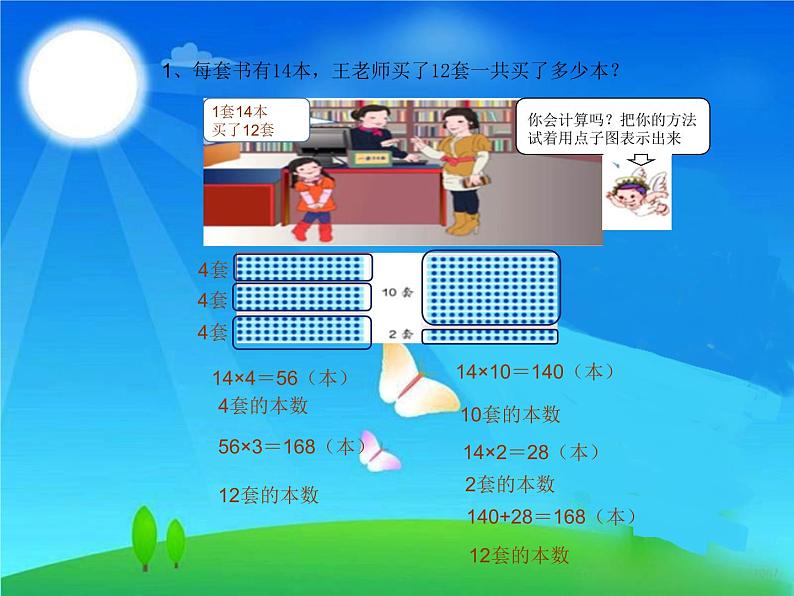 三年级数学下册课件-4.2 《两位数乘两位数》（不进位）  人教版（共11张PPT）第2页